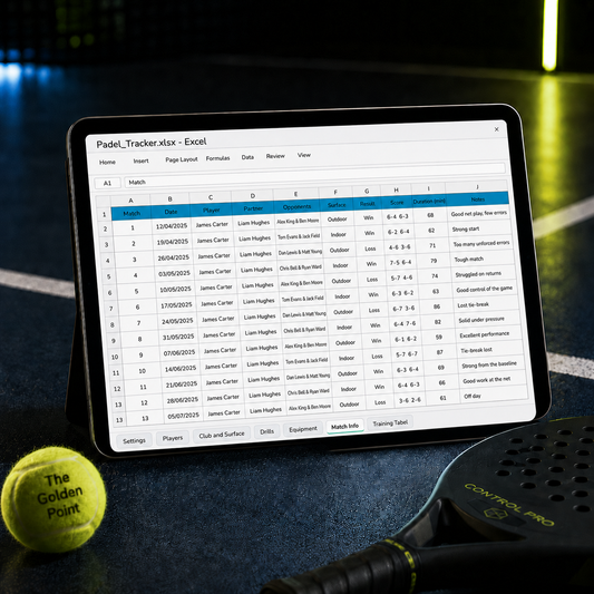 Padel Tracker — Match & Training Spreadsheet